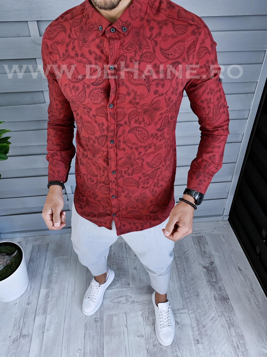 Camasa barbati grena slim fit b1359 o6-1