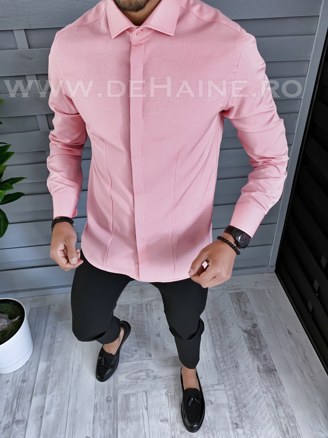 Camasa barbati eleganta roz slim fit b1369 *