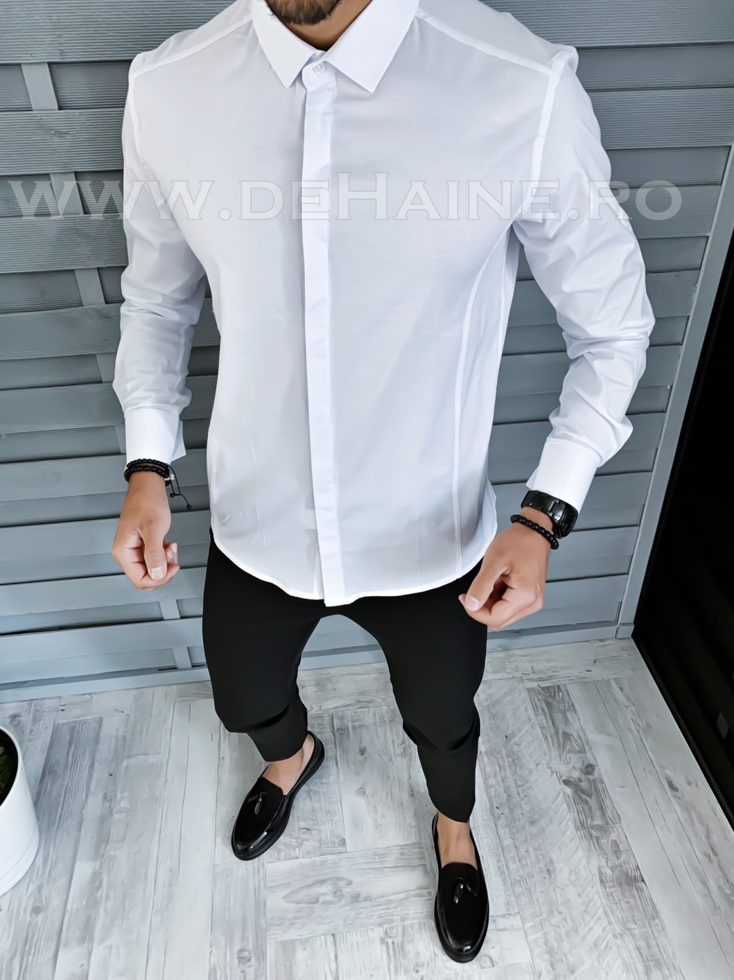 Camasa barbati alba slim fit b1380 *