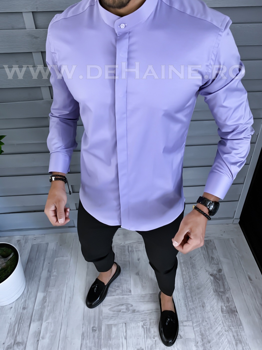 Camasa barbati lila slim fit b1336 w8-2