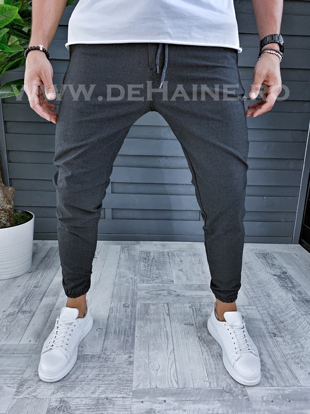 Pantaloni barbati gri inchis casual B1302 P19-2.2