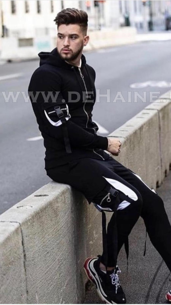 Trening barbati premium pantaloni + hanorac negru b1257 86-5
