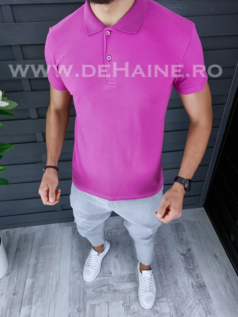 Tricou barbati polo mov slim fit ZR B1153 P18-3