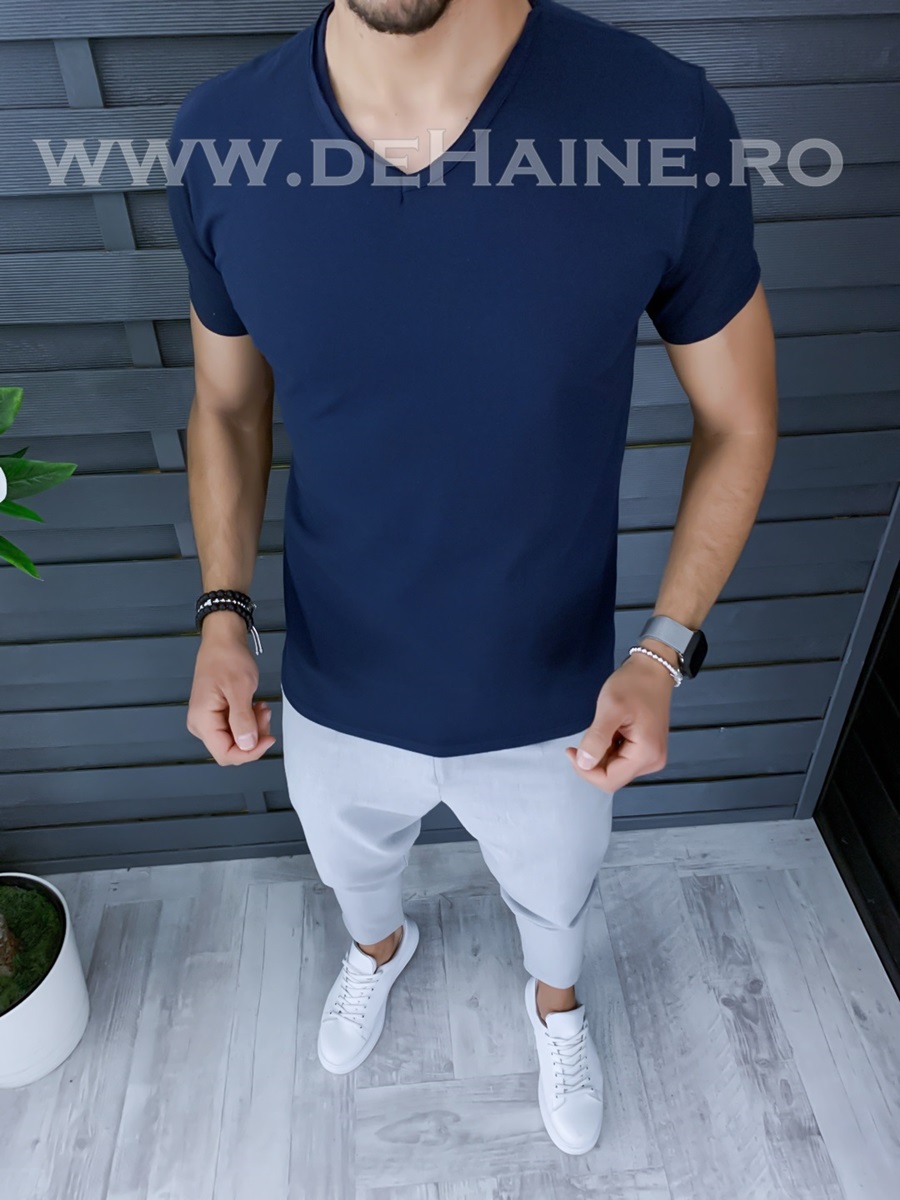 Tricou barbati bleumarin slim fit zr a9949 n6-1