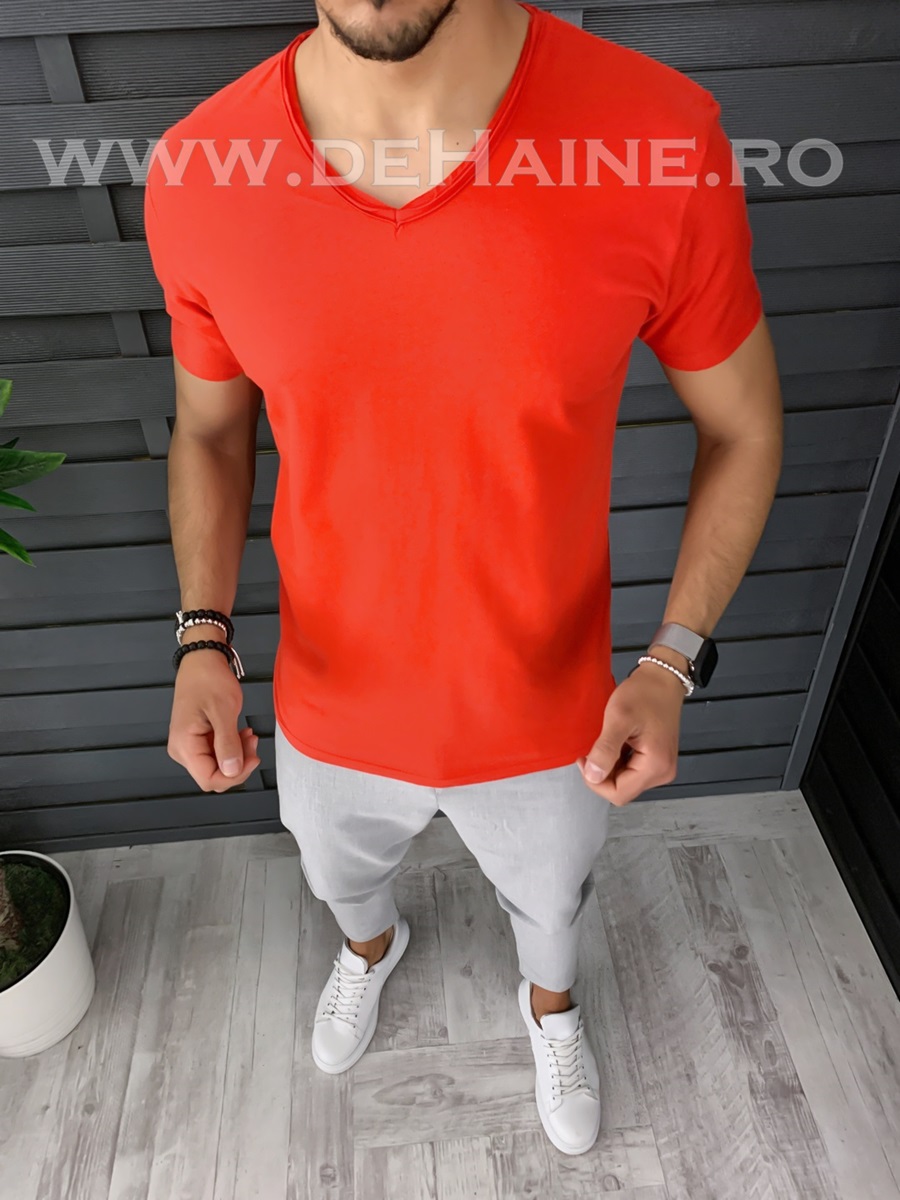 Tricou barbati corai slim fit zr a9954 n6-2