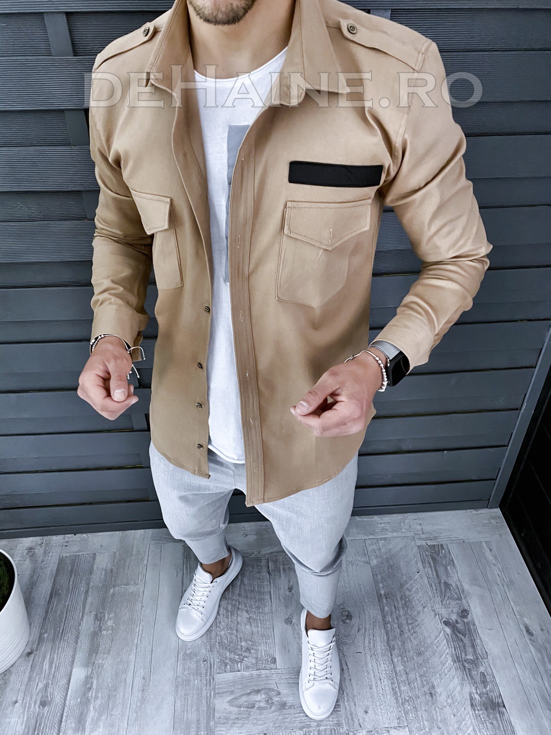 Camasa barbati camel casual slim fit a9388 o3-2