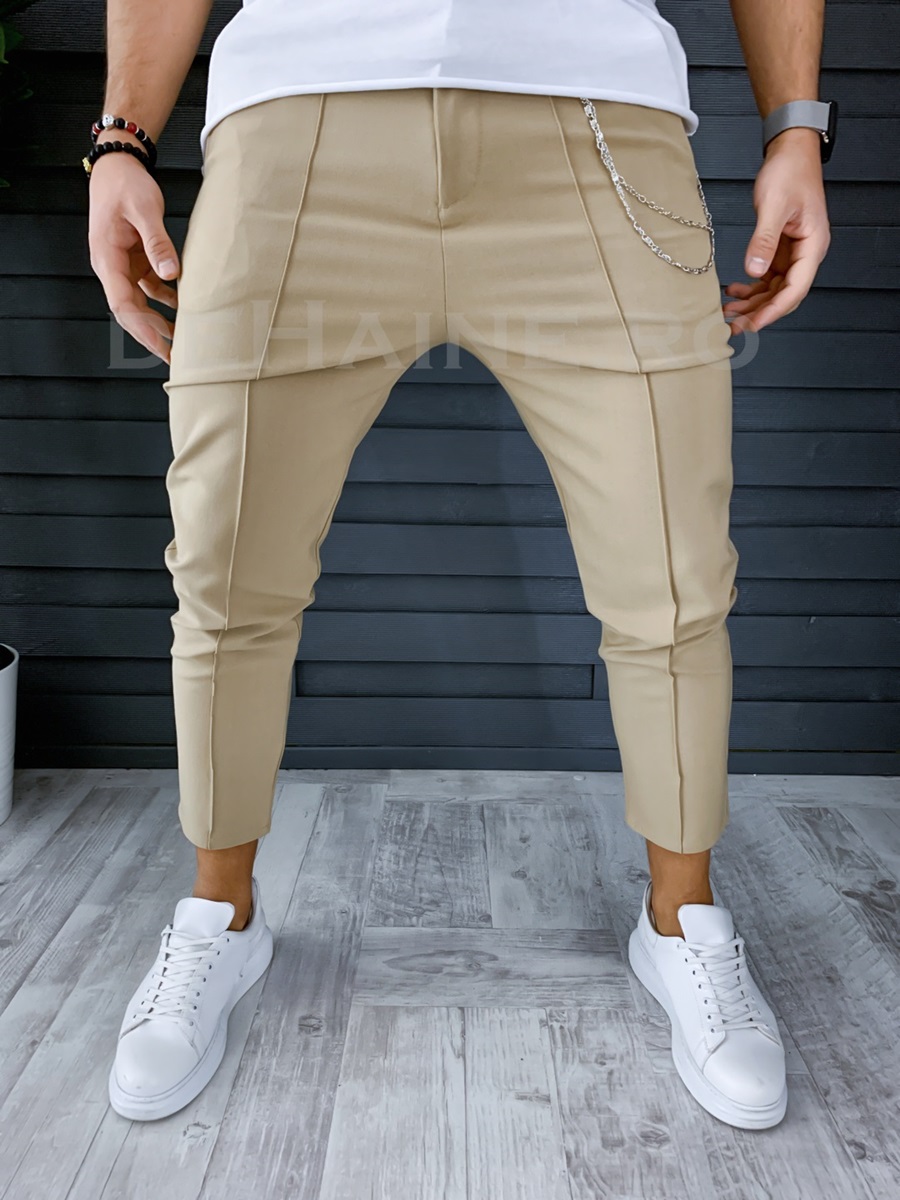 Pantaloni barbati camel smart casual ZR A9082 O1-1