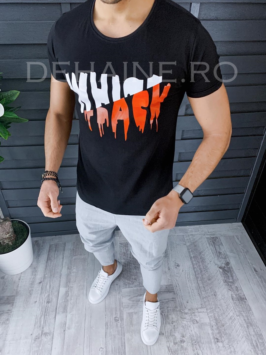 Tricou barbati negru slim fit zr 9051 p8-2