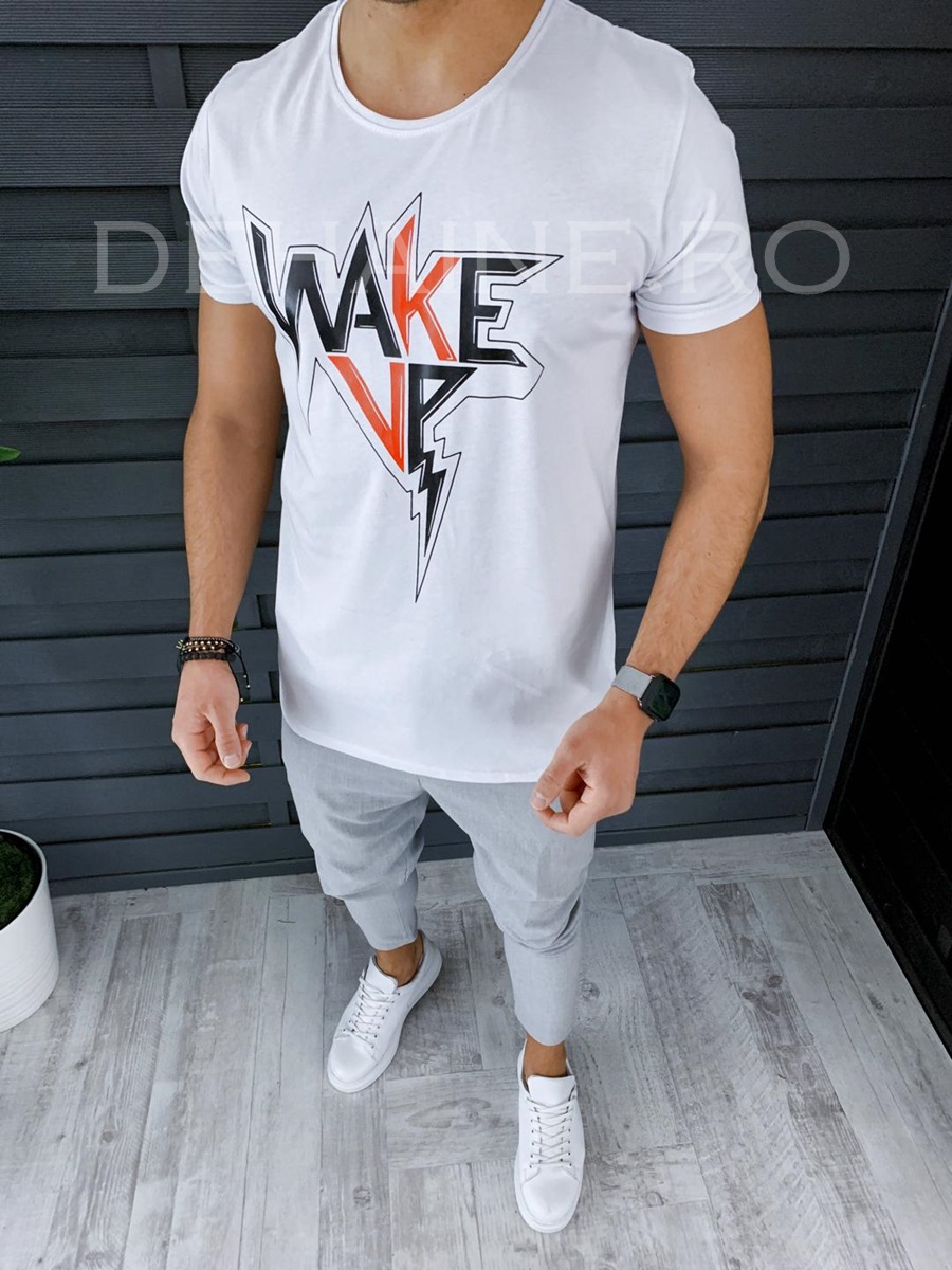 Tricou barbati alb slim fit zr 9054 p16-5