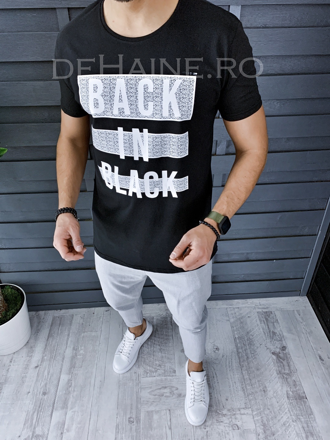 Tricou barbati negru slim fit zr a8892 p2-5
