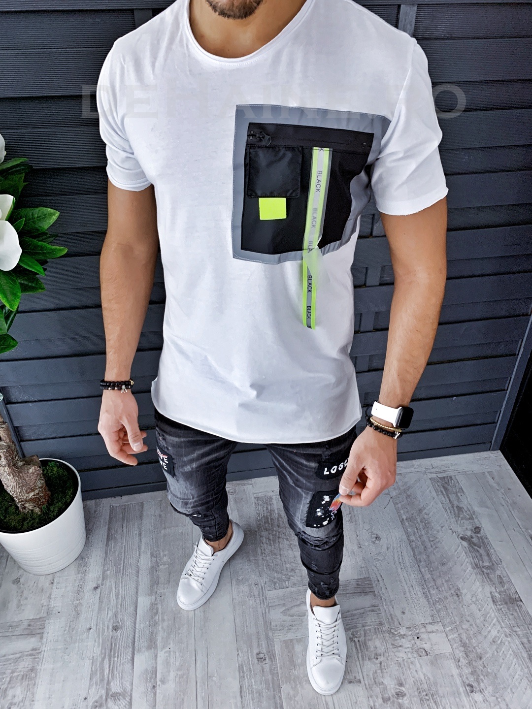 Tricou barbati alb slim fit zr y120 p16-3