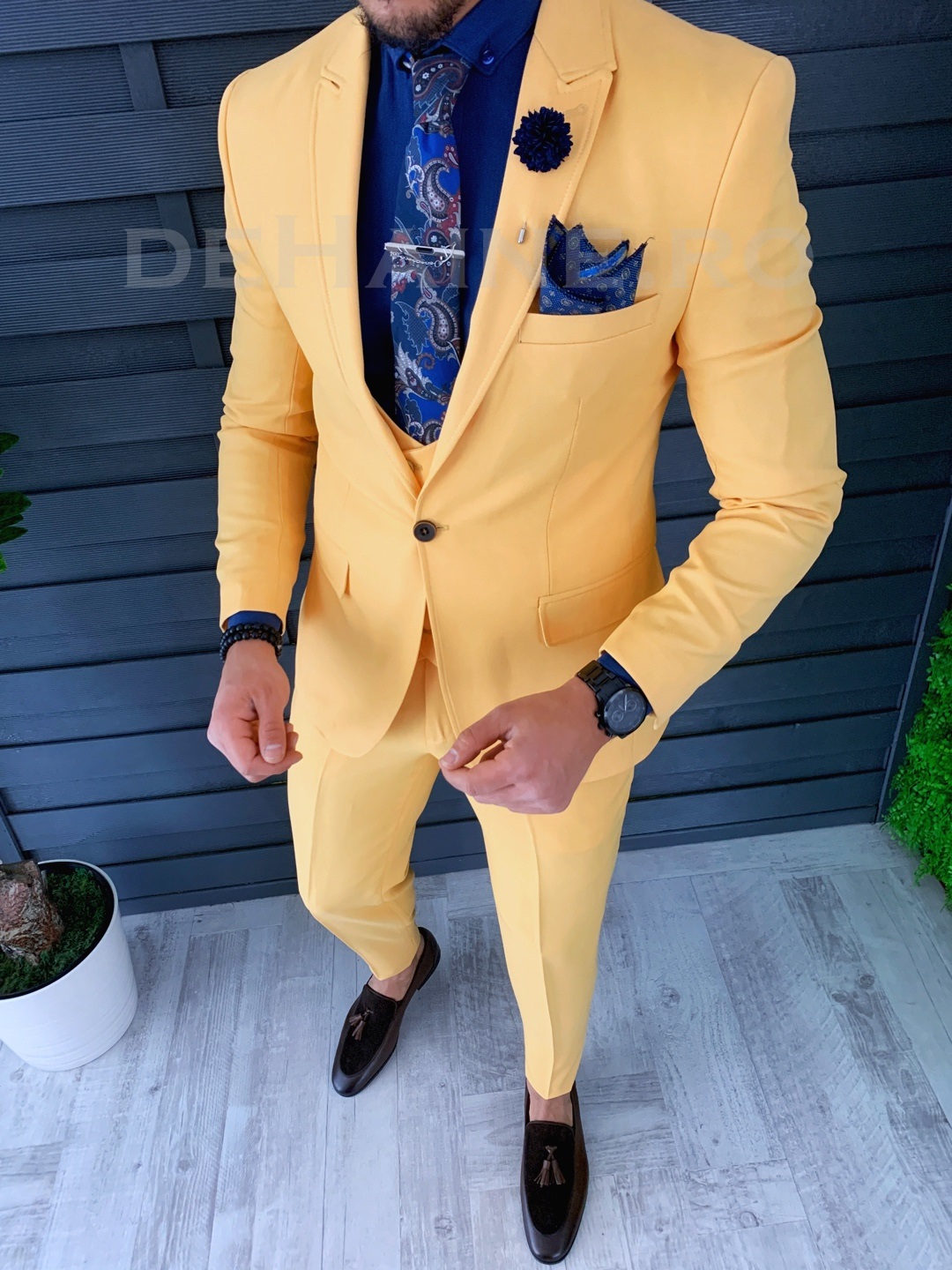 Costum barbati slim fit + vesta zr a8712 s21