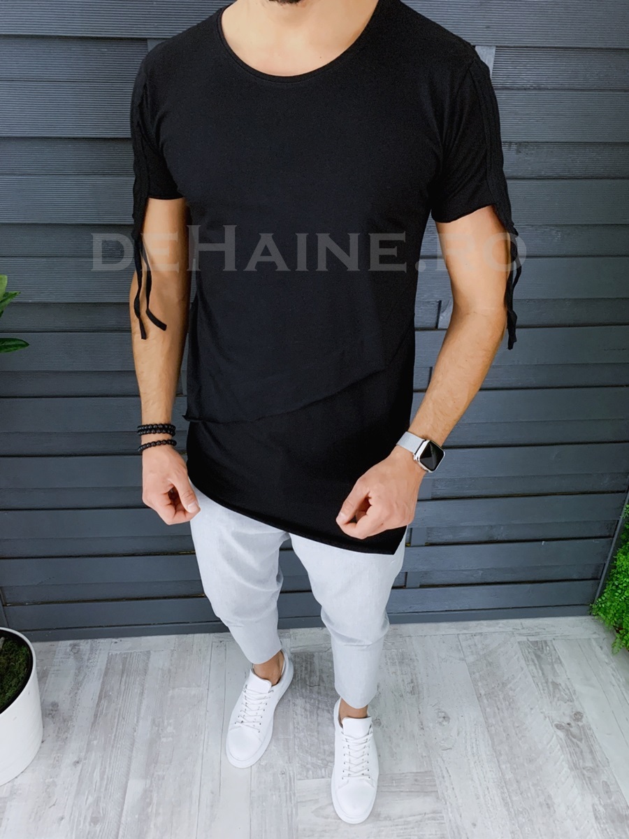 Tricou barbati slim fit asimetric zr a8532 p11-3