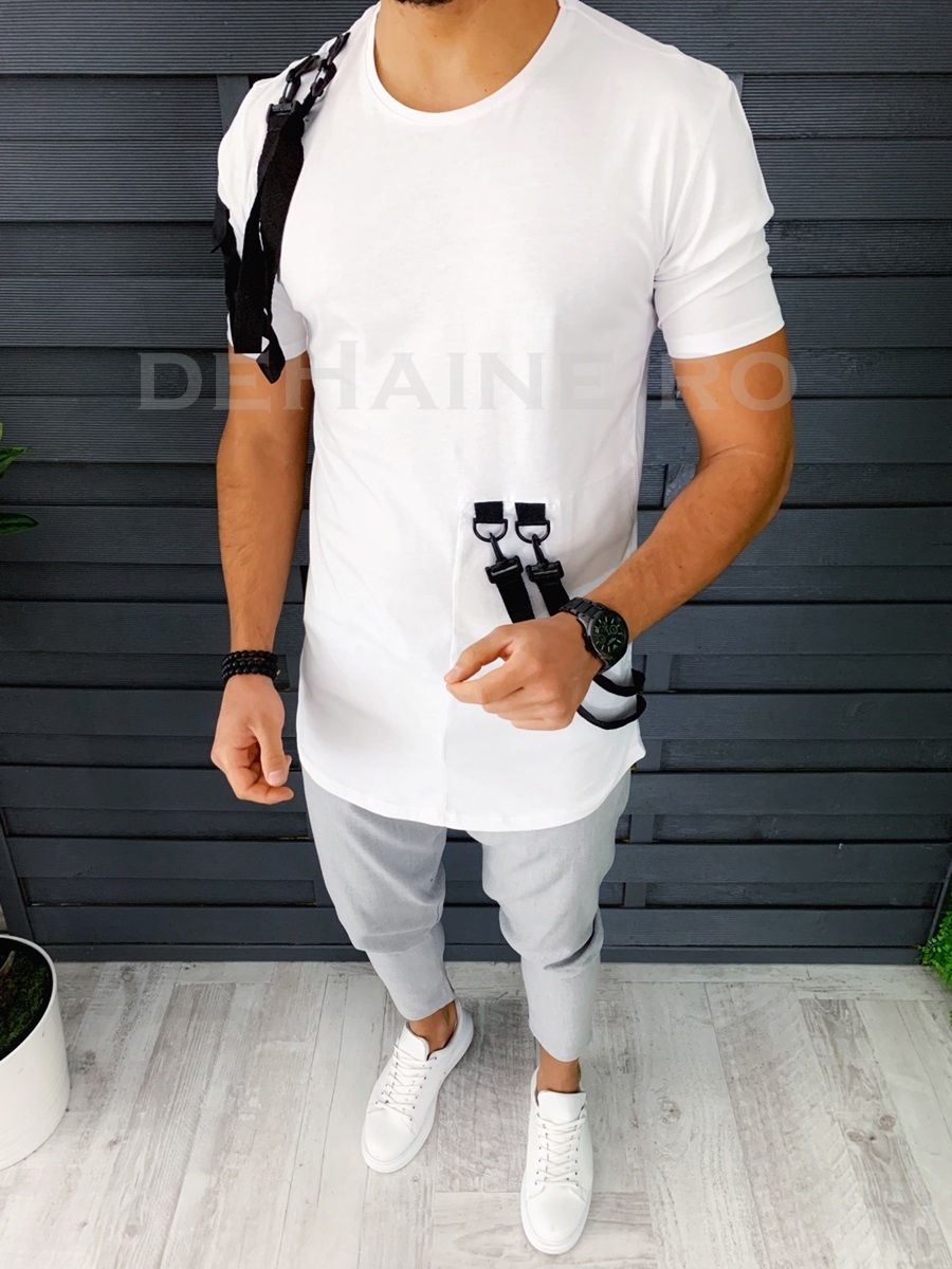 Tricou barbati slim fit asimetric zr a8480 p17-3