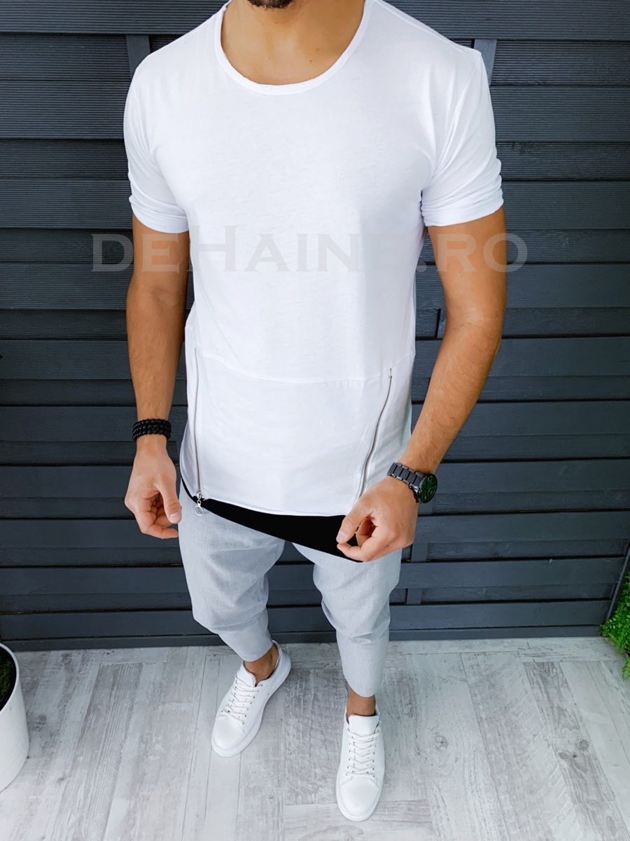 Tricou barbati slim fit asimetric zr a8485 p12-5