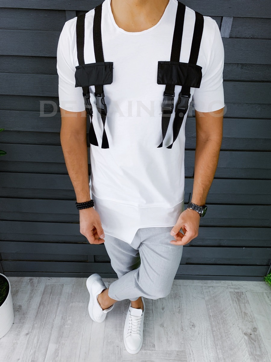 Tricou barbati slim fit asimetric zr a8487 p9-5
