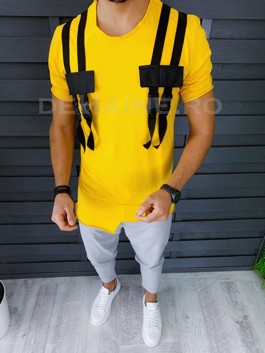 Tricou barbati slim fit asimetric zr a8488 p9-5
