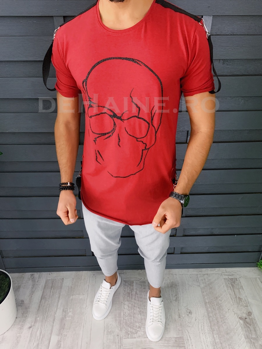 Tricou barbati slim fit asimetric zr a8495 p11-4