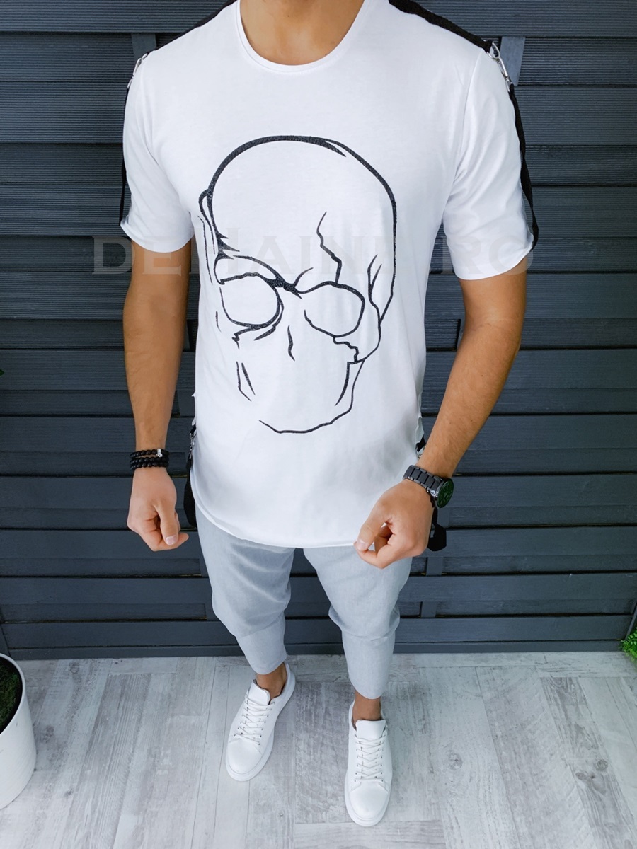 Tricou barbati slim fit asimetric zr a8496 p11-4