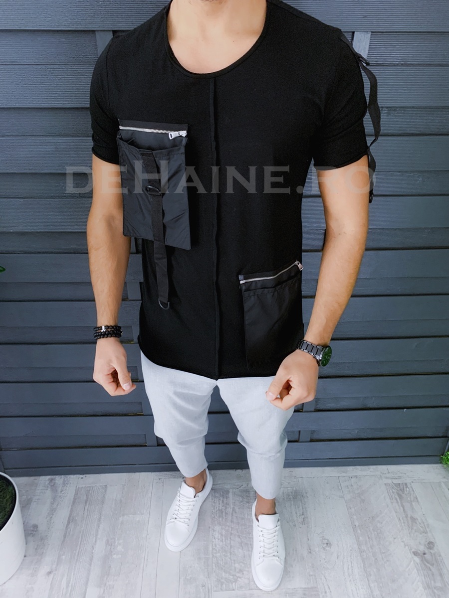 Tricou barbati slim fit asimetric zr a8499 p10-5