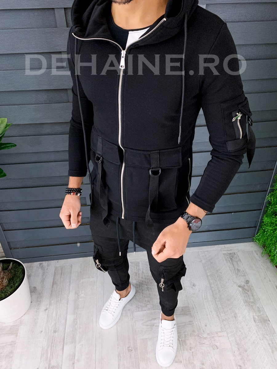 Hanorac barbati negru slim fit zr a8430 95-4