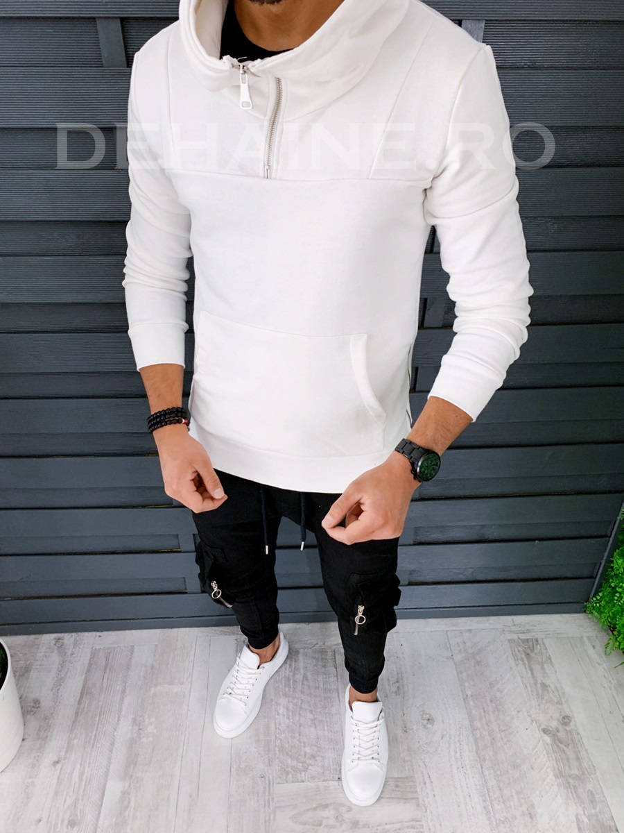 Hanorac barbati alb slim fit zr a8435 97-2