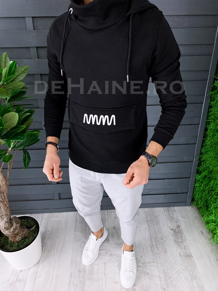Hanorac barbati negru slim fit zr a8330 12-2