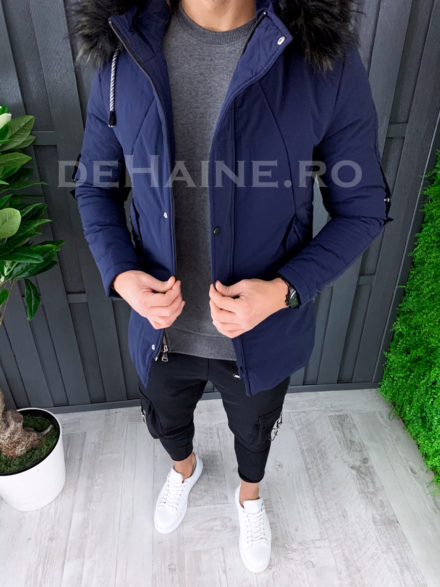 Geaca barbati groasa de iarna bleumarin zr a8068 z13-4