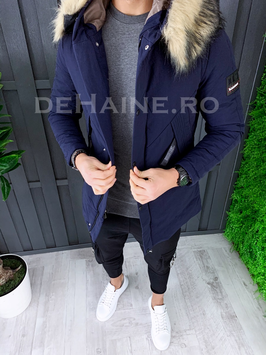 Geaca barbati groasa de iarna bleumarin zr a8071 m2-3