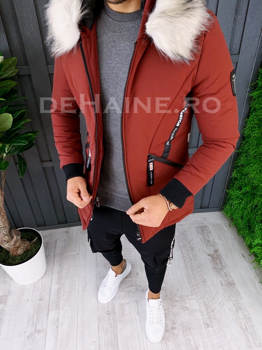 Geaca barbati de iarna grena zr a8037 q1-1