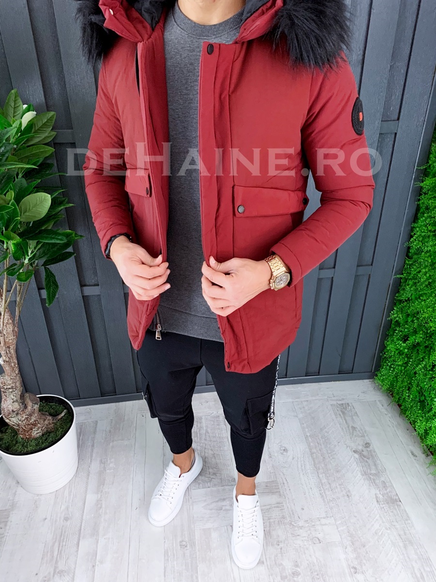 Geaca barbati de iarna rosie zr a7873 34-3