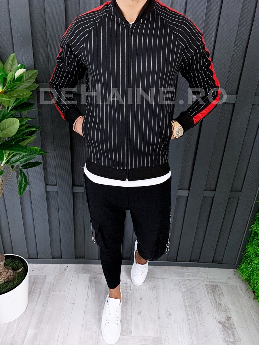 Hanorac barbati negru slim fit zr a7896 105-2