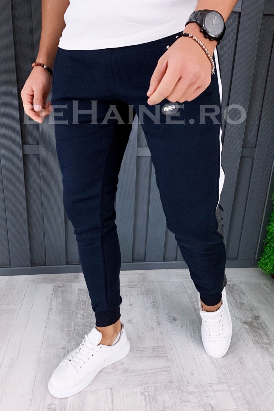 Pantaloni de trening bleumarin conici A7845 J2-4