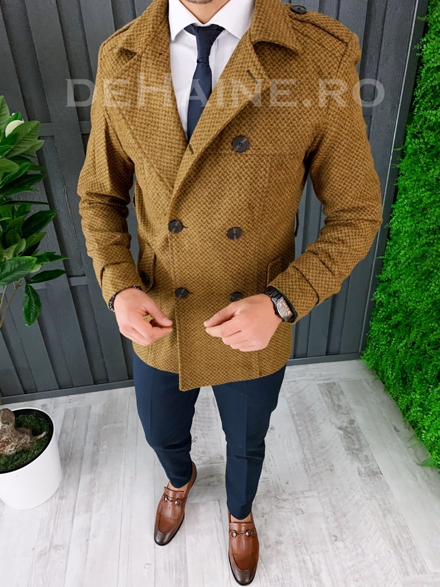 Palton barbati toamna slim fit a7028 s-29