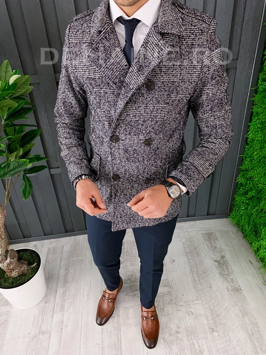 Palton barbati toamna slim fit a7032 s36