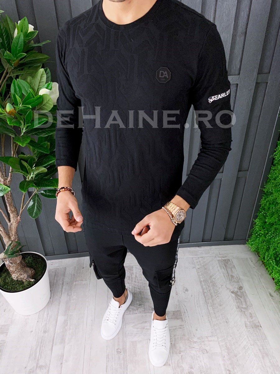 Bluza barbati slim fit neagra zr a6849 108-2 /w