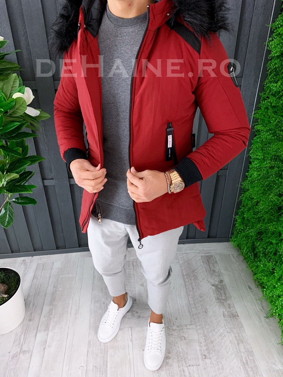 Geaca barbati groasa de iarna grena zr a6831 53-5