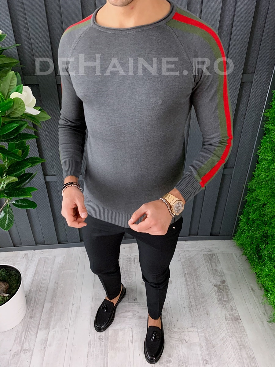 Bluza barbati slim fit gri zr a3543 n6-3