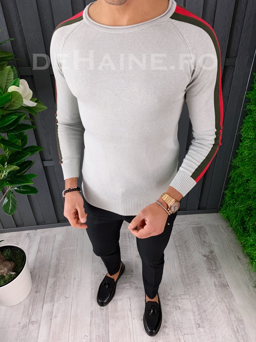 Bluza barbati slim fit gri zr a3651 n7-3