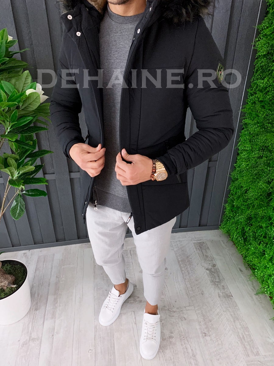Geaca barbati groasa de iarna neagra zr a6693 43-2/z11-1