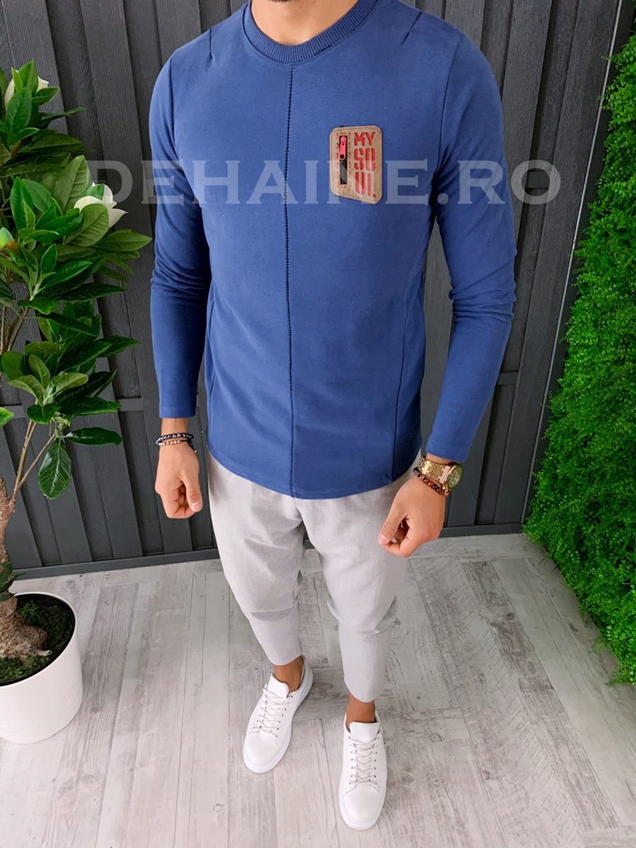 Bluza barbati slim fit bleumarin ZR A6723 J3-4