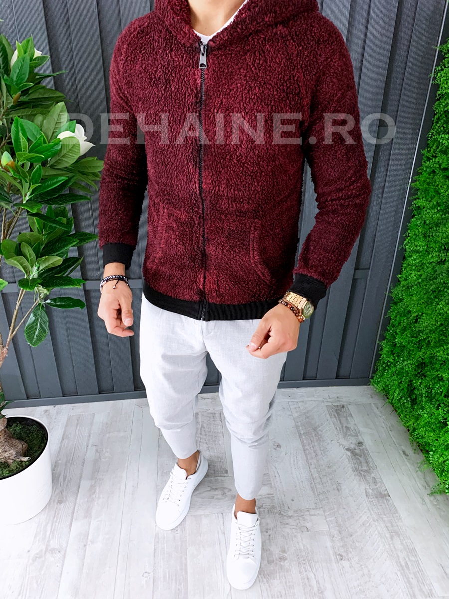 Hanorac barbati grena slim fit ZR A6729