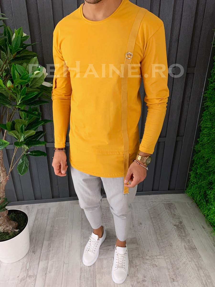 Bluza barbati slim fit mustar premium zr a6633 107-2