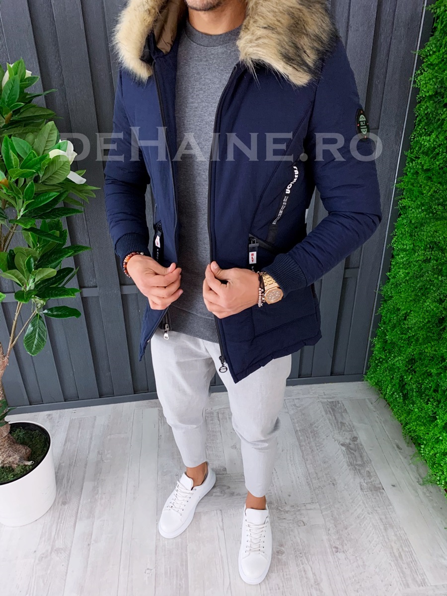 Geaca barbati groasa de iarna bleumarin zr a6626 26-5.6/z18-2