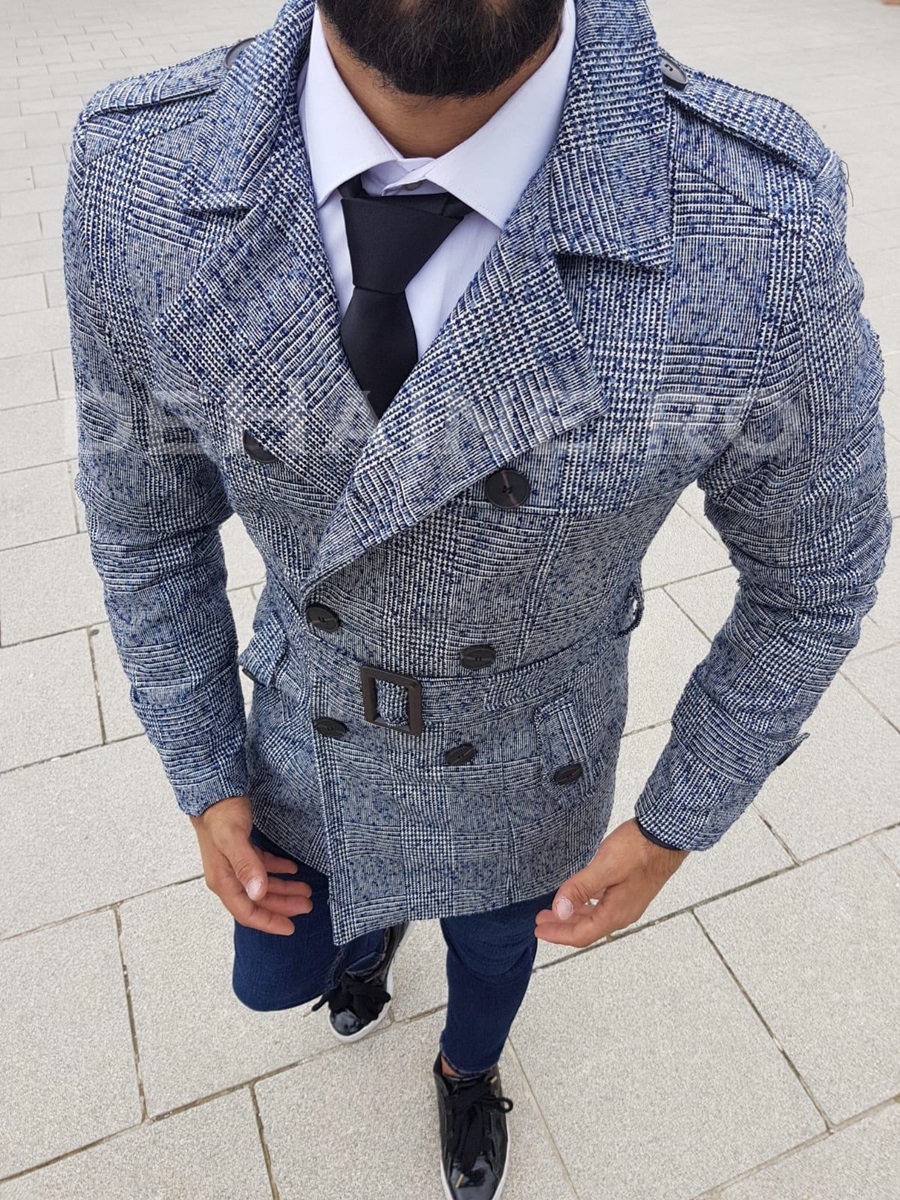 Palton barbati primavara slim fit a6513 s22