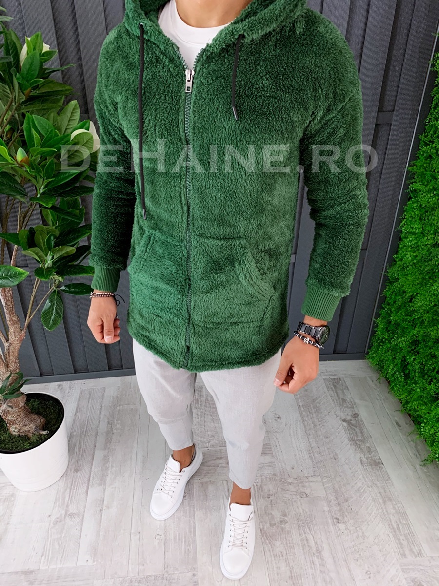Hanorac barbati verde slim fit zr a6507 110-4