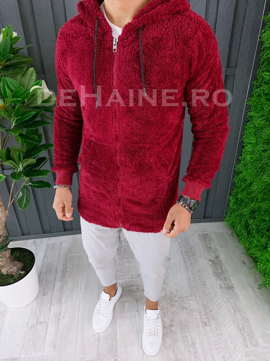 Hanorac barbati grena slim fit zr a6508 93-1