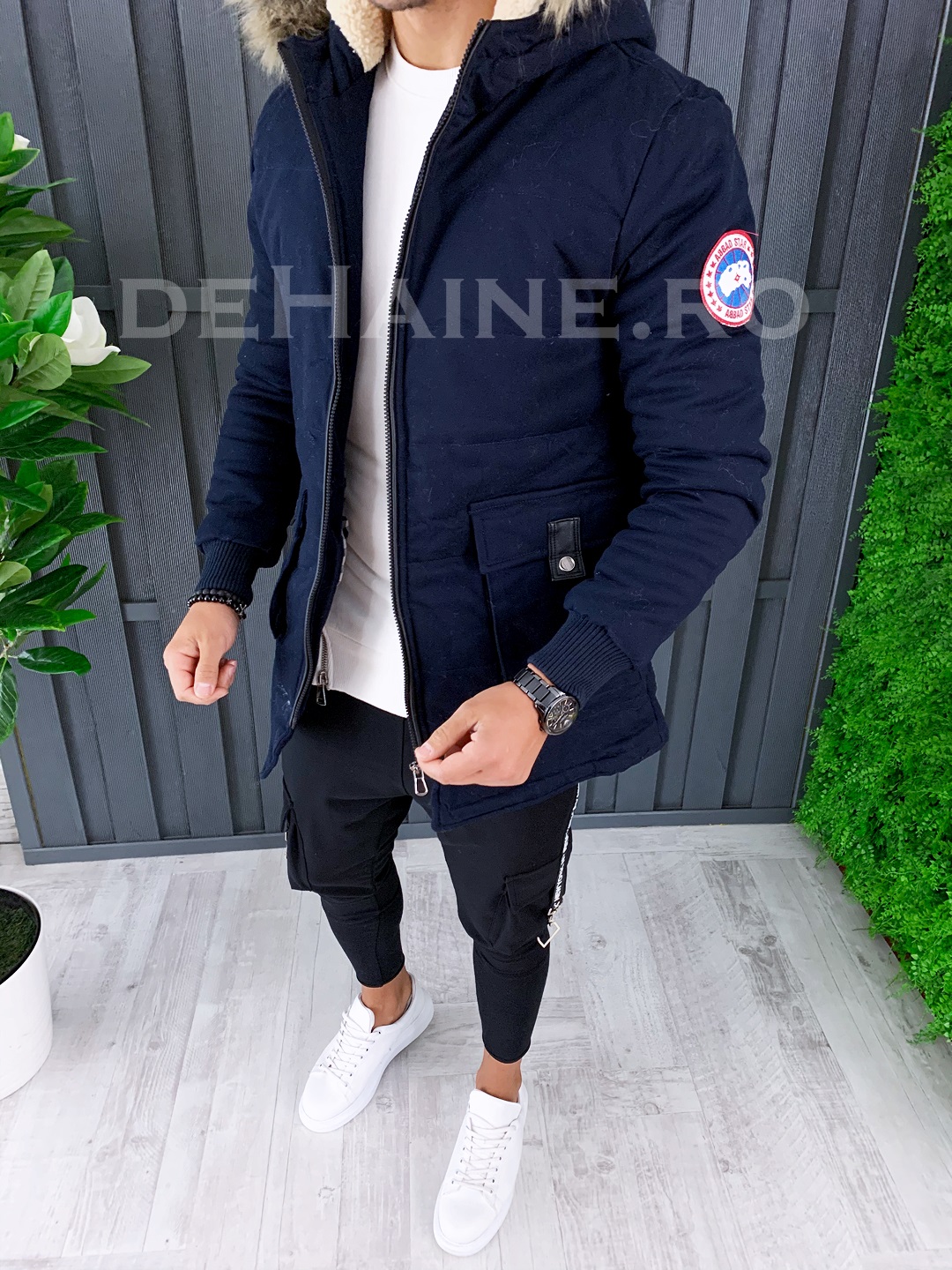 Geaca barbati groasa de iarna bleumarin zr a6471 d1-1