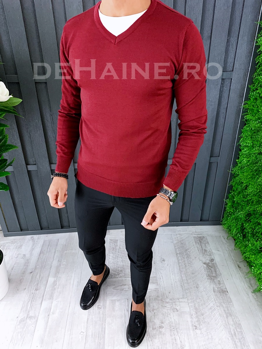 Pulover barbati grena slim fit zr a6458 p4-2