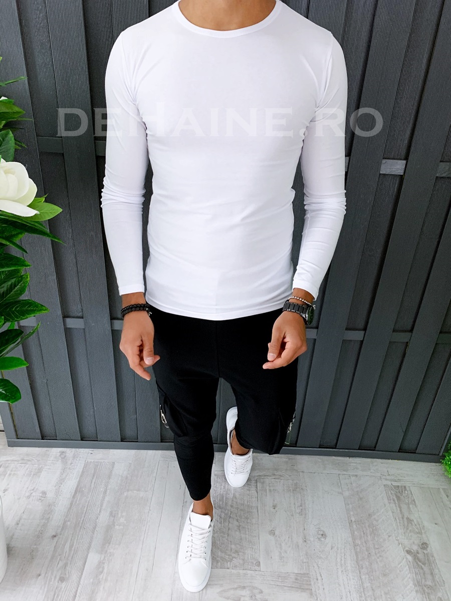 Bluza barbati slim fit alba zr a6438 o1-1